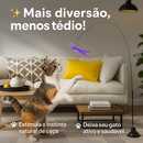 Kit 2 Brinquedo Varinha Gato Pena de Passaro Com Ventosa Fixa No Chao