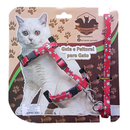Peitoral para Gato ajustável com guia Modelo Seda Estampado + Envio Imediato