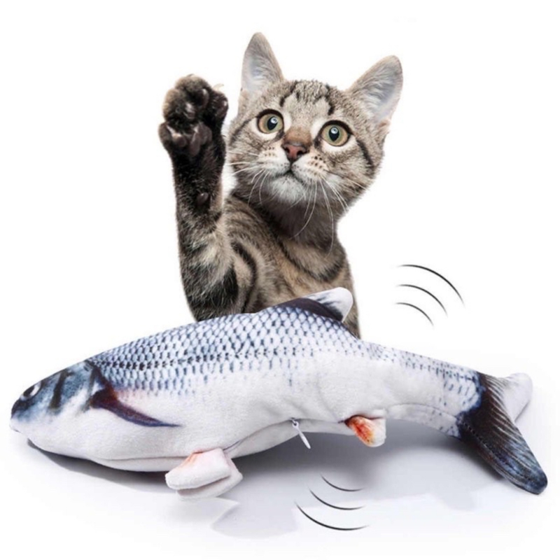 Brinquedo Peixe Elétrico Recarregável para Gato e Pets