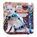 Peitoral para Gato com Guia – Modelo Seda Estampado