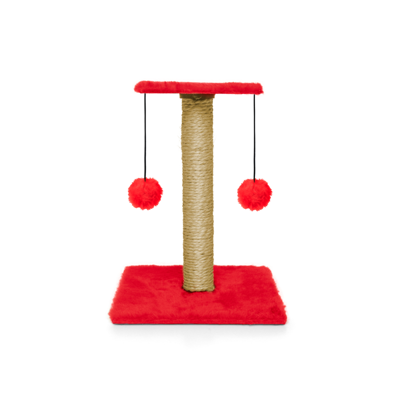 Arranhador Duplo para Gatos com Poste de Sisal e Brinquedos