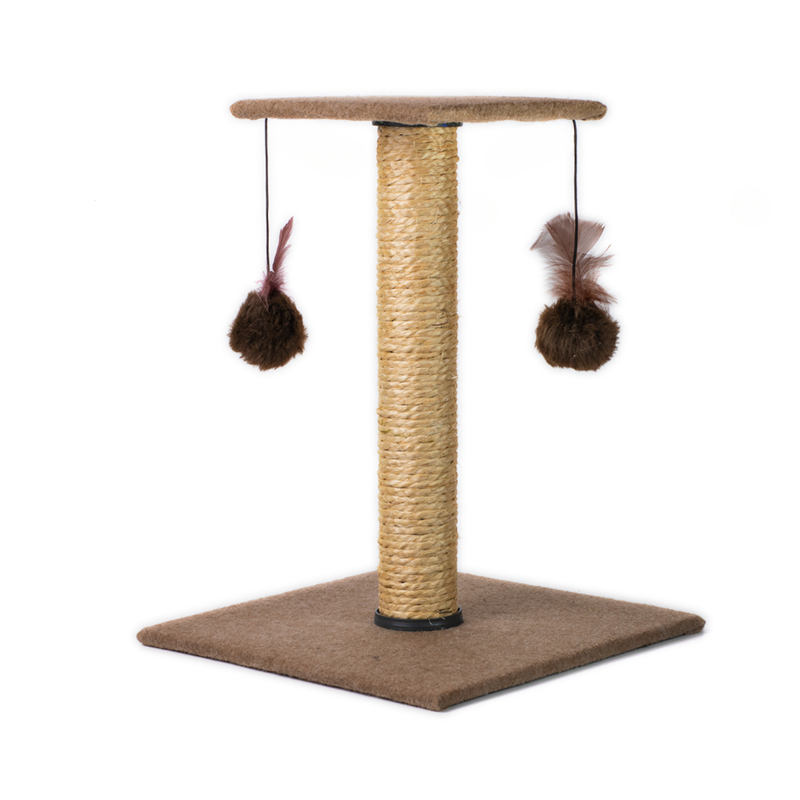 Arranhador Duplo para Gatos com Poste de Sisal e Brinquedos