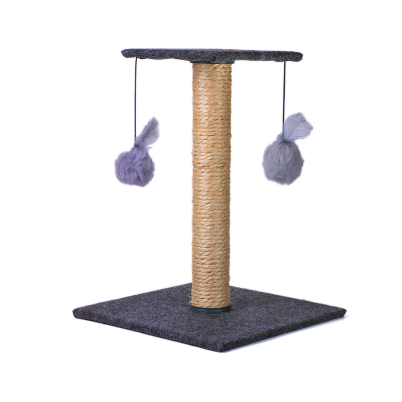 Arranhador Duplo para Gatos com Poste de Sisal e Brinquedos
