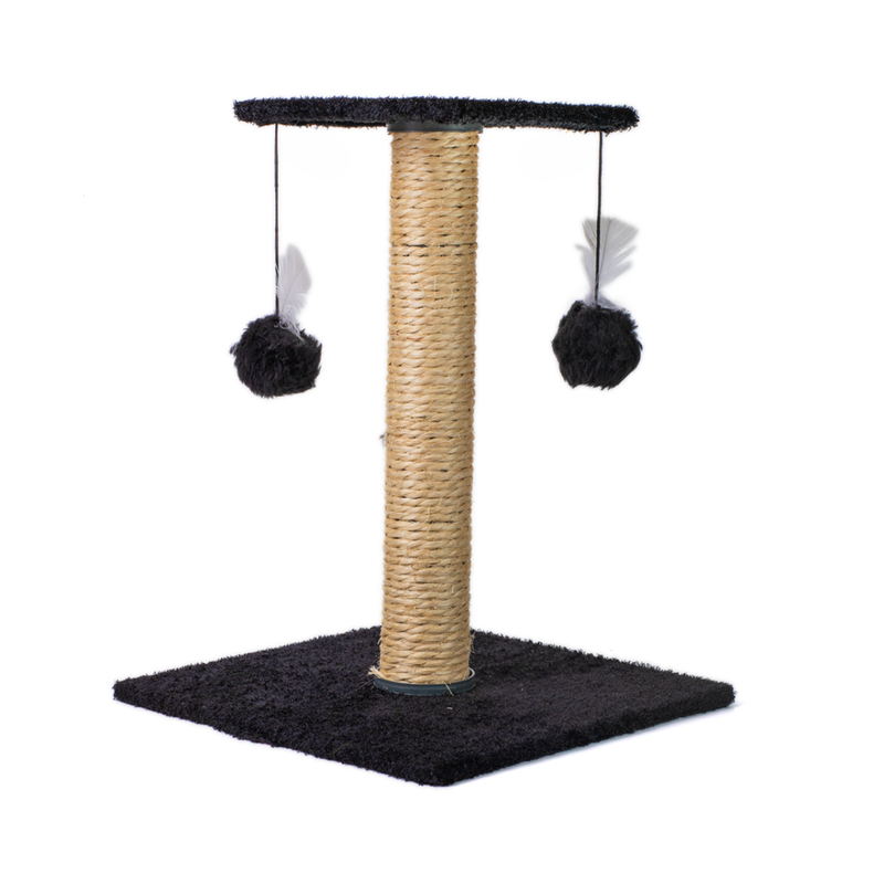 Arranhador Duplo para Gatos com Poste de Sisal e Brinquedos