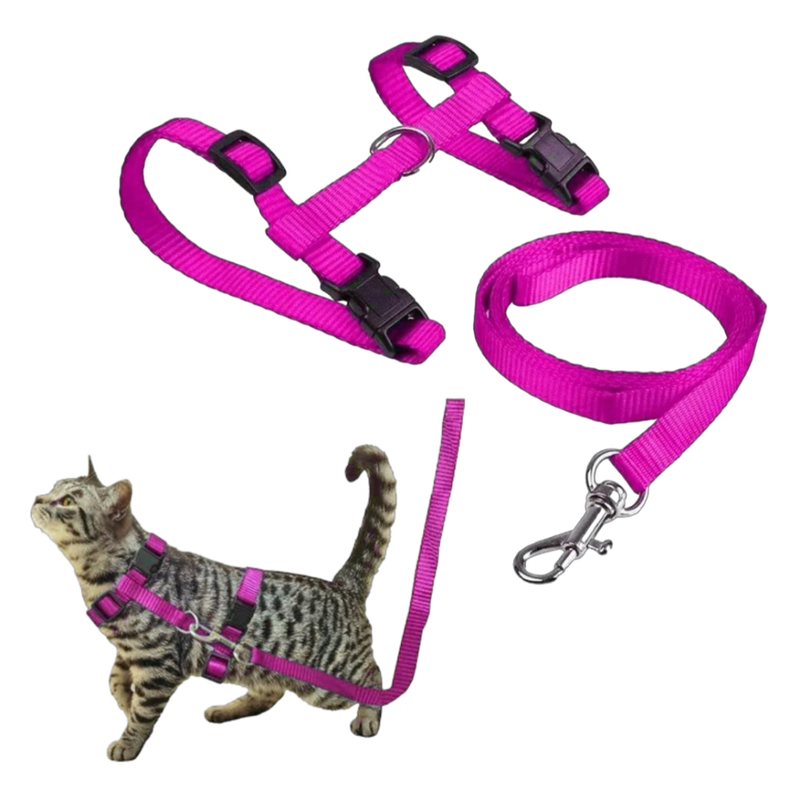 Coleira Peitoral com Guia para Gatos