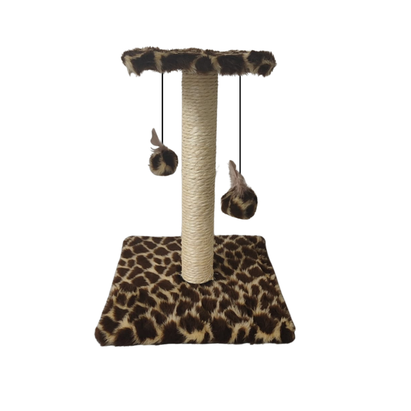 Arranhador Duplo para Gatos com Poste de Sisal e Brinquedos