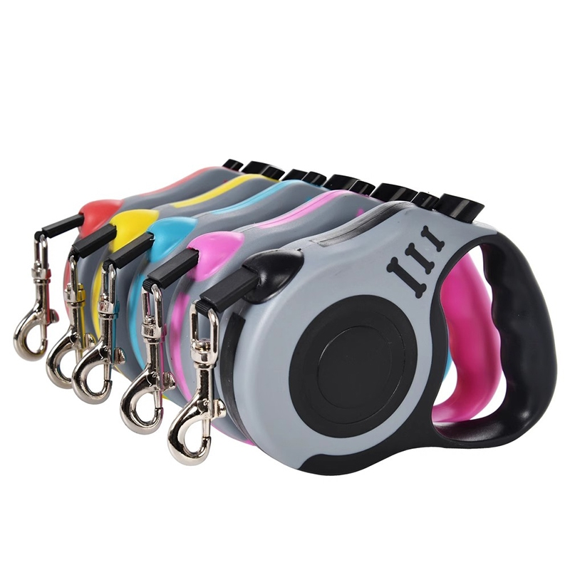 Coleira Guia Retrátil 3/5 Metros Pets Cachorro Cães Gatos Resistente Com Trava Até 11.33kg