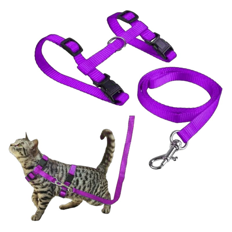 Coleira Peitoral com Guia para Gatos