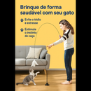 Kit 2 Brinquedo Varinha Gato Pena de Passaro Com Ventosa Fixa No Chao