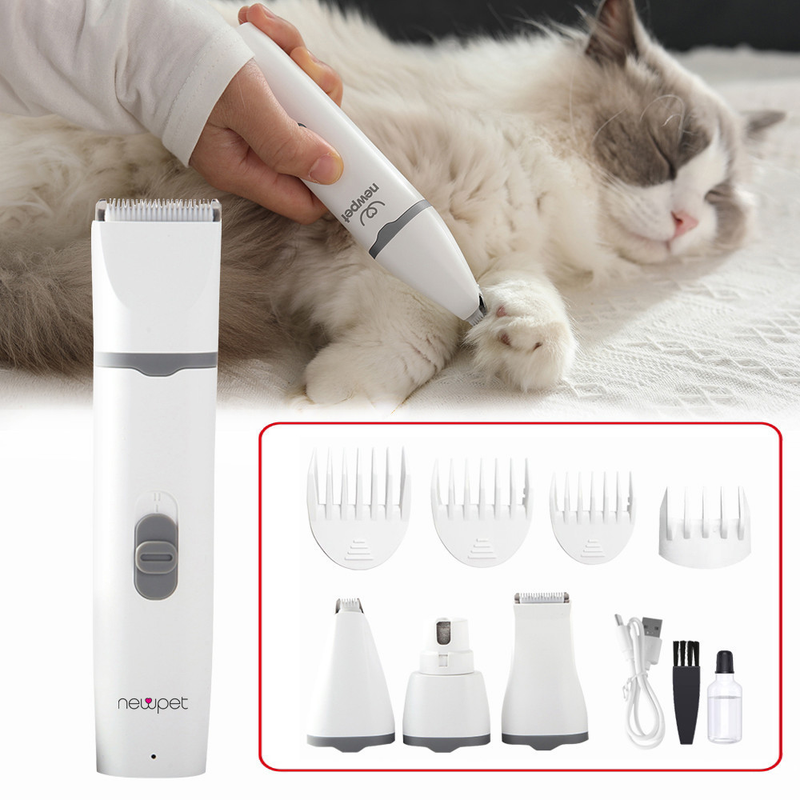 4 em 1 USB Recarregável kit De Aparador Elétrico De Pele Pata De Cão Para Animais De /Pequenos/Gatos/Cães