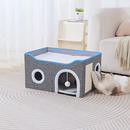 Casinha Gato Casa Cama Caminha Com Arranhador e Bolinha De Pelucia Para Gatos Pet 2 Andares Moderna.