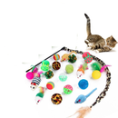 Kit 7 Brinquedos Sortidos Para Gatos Ratinho Bolinha e Varinha Gatinho O Kit 7 Brinquedos Sortidos Para Gatos é perfeit