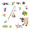 Kit 7 Brinquedos Sortidos Para Gatos Ratinho Bolinha e Varinha Gatinho O Kit 7 Brinquedos Sortidos Para Gatos é perfeit
