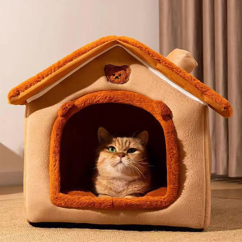 Cama Removível Lavável Quente e Peludo para Cachorro e Gato
