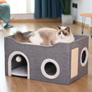 Casinha Gato Casa Cama Caminha Com Arranhador e Bolinha De Pelucia Para Gatos Pet 2 Andares Moderna.